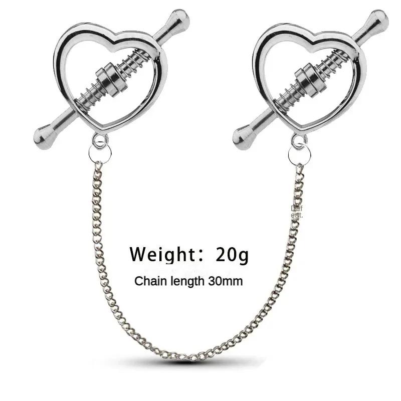 Регулируемые зажимы для сосков из нержавеющей стали Эротические товары Стимуляция сосков Биндование груди Ограничение Фетиш Секс-игрушка для женщины