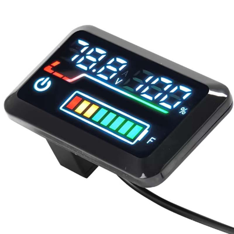 48V 60V 72V Battery Voltage Gauge for Electric Vehicles Universal Adjustable Battery Level Indicator for Lithium and Lead-Acid Batteries