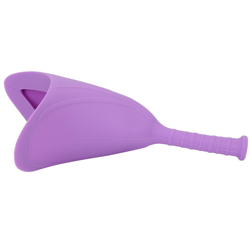 Женский дорожный аварийный стоячий силиконовый писсуар складной портативный туалет воронка(фиолетовый)