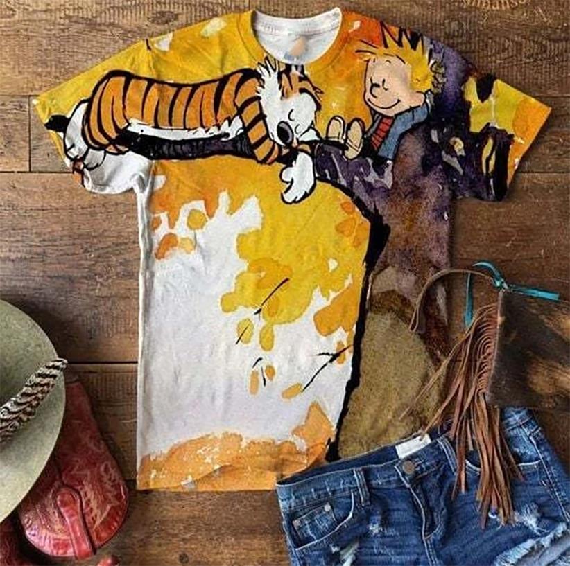 Calvin and Hobbes Gift Tee Polyester T-Shirt Unisex S-5XL 8D848 Unisex T-Shirt