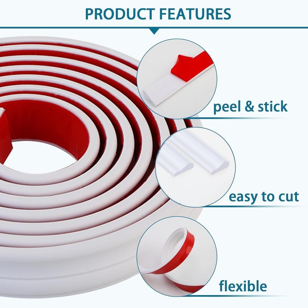 1PC 2M/78.74in Peel and Stick Molding Chair Rail Panel Flexible Wall Molding Trim Self Adhesive Panel Moulding for DIY