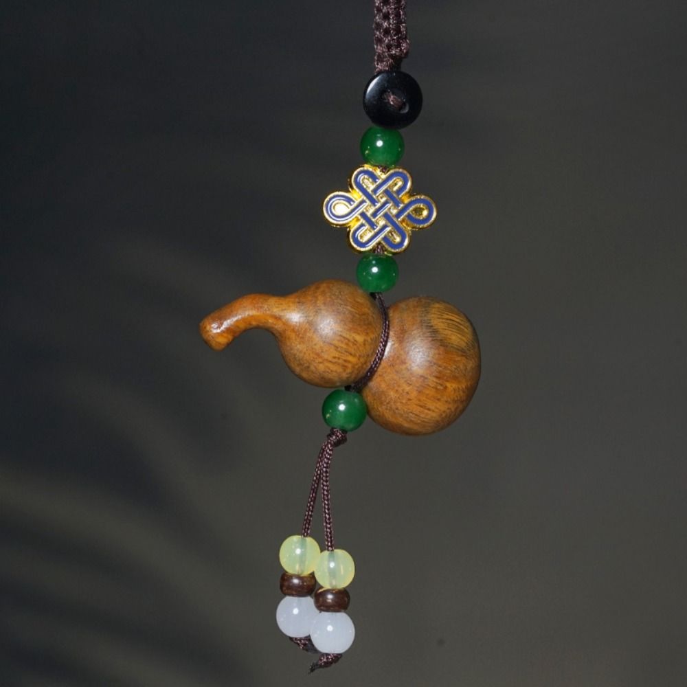 Chinese Style Sandalwood Gourd Keychain Pendant Gourd Car Keychain Wooden Pendant Phone Chain Men