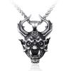 Retro Japanese Prajina Ghost Mask Pendant Necklace For Men Fashion Stainless Steel Biker Necklace Punk Hip Hop Gothic Jewelry