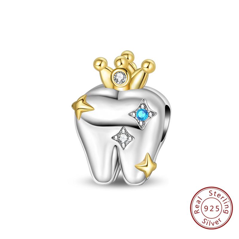 925 Silve Charms Beads Doctor's Teeth Dentist Charms First Aid Kit Dangle For Bracelet Occupation Jewelry Gift
