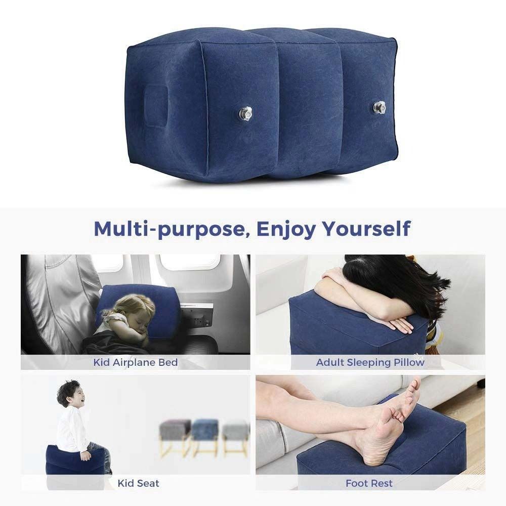 Flocking Inflatable Foot Pad Three-layer Outdoor Footstool Portable Leg Cushion Travel