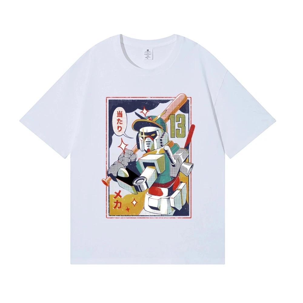 2026 New Gundam Baseball Mecha Japanese Style Classic Tee High-quality Streetwear T-shirts Suitable for Both Men Women Summer