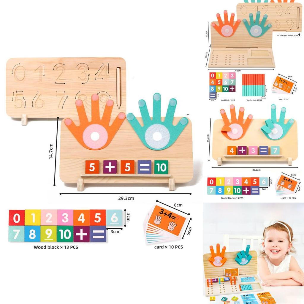 Wooden Counting And Addition Toys For Kids Preschool Math Recognition And Learning