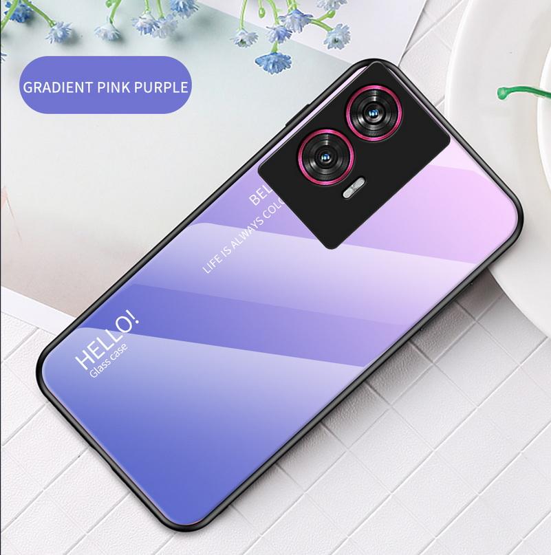 Чехол из закаленного стекла с градиентом для Moto Edge 50 Fusion 50 Pro 40 Edge40 Neo Edge 30 Ultra 20 Moto G04 G24 Защита объектива камеры Противоударная задняя крышка