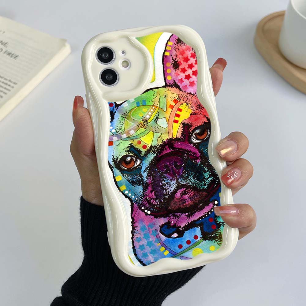 Чехлы для Samsung Galaxy A13 A53 A24 A14 Xiaomi Poco X5 Redmi 13C 12C 10C Huawei Honor 90 Lite A44 Мягкий чехол с эксклюзивным кремовым узором в виде собаки французского бульдога