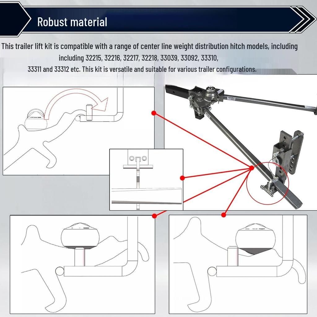 32334 Trailer Lifting Kit for RV: Husky Towing Hitch Tool