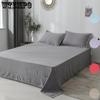 Простыни, удобное однотонное хлопковое постельное белье, трехсекционная двуспальная кровать, одинарная наволочка, приятное для кожи постельное белье