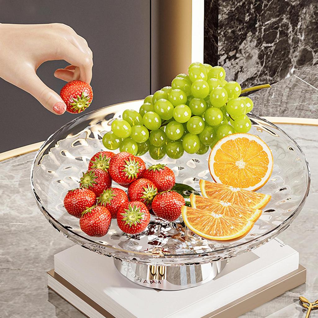 Pedestal Fruit Bowl Decorative Multifunctional Aesthetic Storage Tray Food Dish for Kitchen