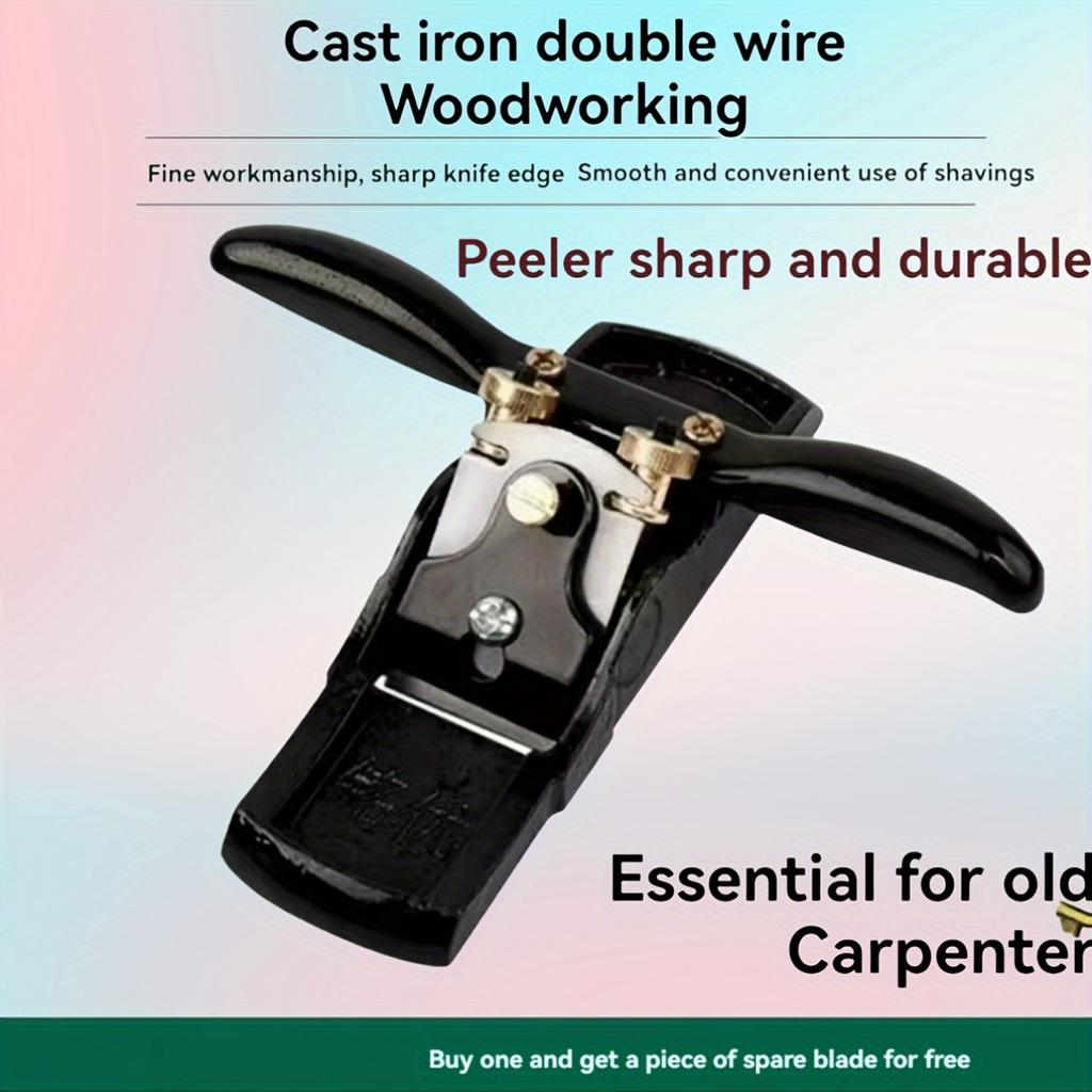 1pc Traditional Handheld Woodworking Double Wire Planer, Adjustable Straight Edge Hand Push Router, Carpenter's Birdcage Knife with Spare Blade