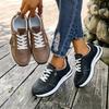 Fashionable Women's Loose Athletic Casual Shoes - Breathable Soft Elastic Cushioning Lace Up Comfortable Breathable Hiking Shoes