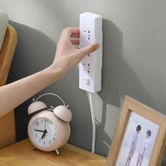 5Pcs Power Strip Holder Self-Adhesive Punch-Free Surge Protector Socket Holder Cable Management Wall Mount Desktop Mobile Socket Fixer