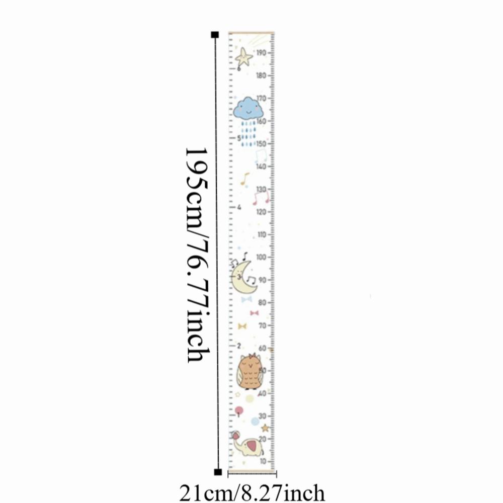2M Height Child Growth Chart Wall Hanging Catoon Pattern Height Chart Growth Ruler Removable Height Measure Ruler