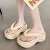 Fashion 2025 New Arrival Platform Flip Flops Women Summer Slippers Female High Heel Shoes Mix-colors Soft Sole Girls Beach Street Slides