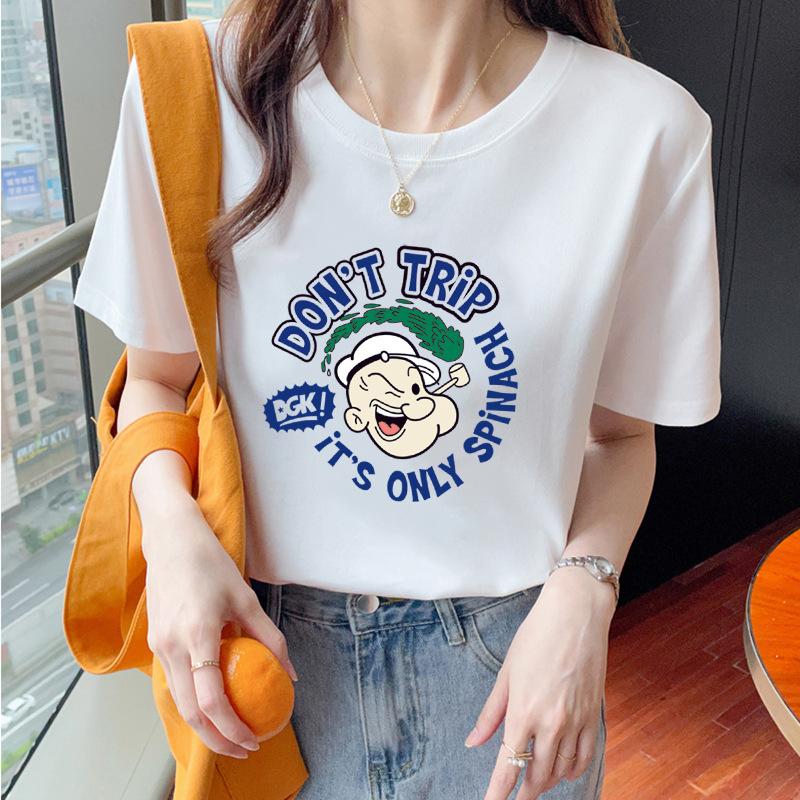 VEZFAA Женские модные повседневные летние весенние блузки и рубашки с круглым вырезом с короткими рукавами