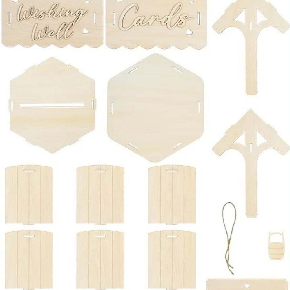 Natural Wooden Gift Card Box Wood Craft Receiving Box Wishes Wedding Card Box  Wedding Party