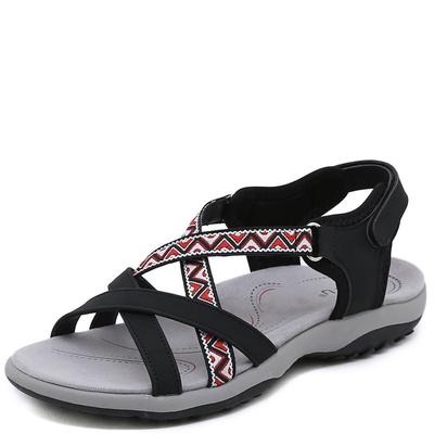 Мода лето женские 1 см платформа 2 см высокий каблук балетки женские крючок мягкие принтованные сандалии леди швейная нить удобная богемная обувь