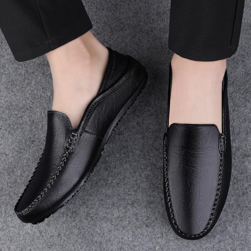 Fashion Mens Slip On Shoes Genuine Leather Men Casual Shoes High Quality for Men Business Shoes Classic Lightweight Men Loafers
