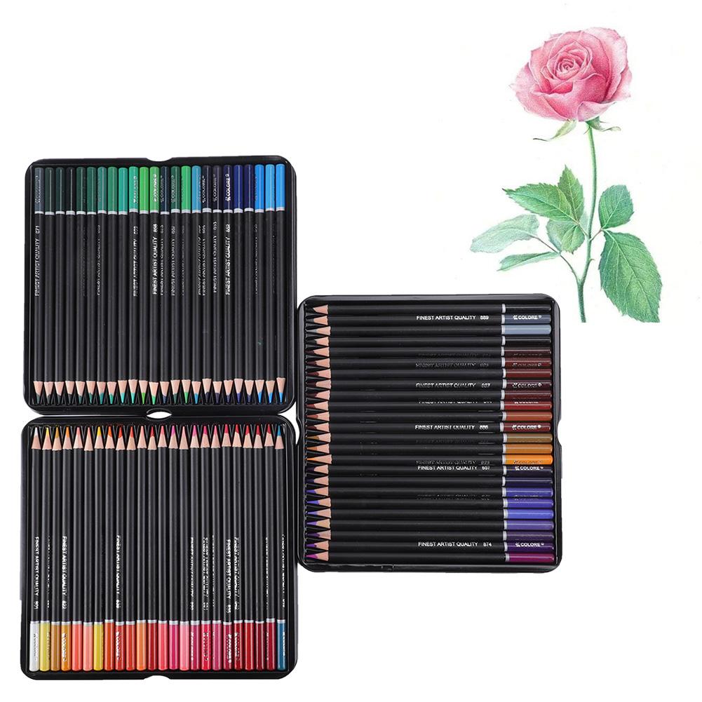Набор цветных карандашей на деревянных стержнях из 72 цветов с коробкой для рисования и живописи