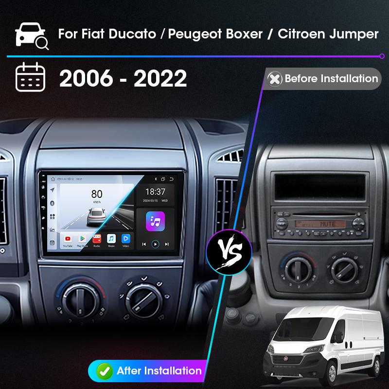 Srnubi lecteur multimédia de voiture pour Fiat Ducato 2005-2023 citroën cavalier Peugeot Boxer 2006 - 2022 Carplay Android Navigation automatique