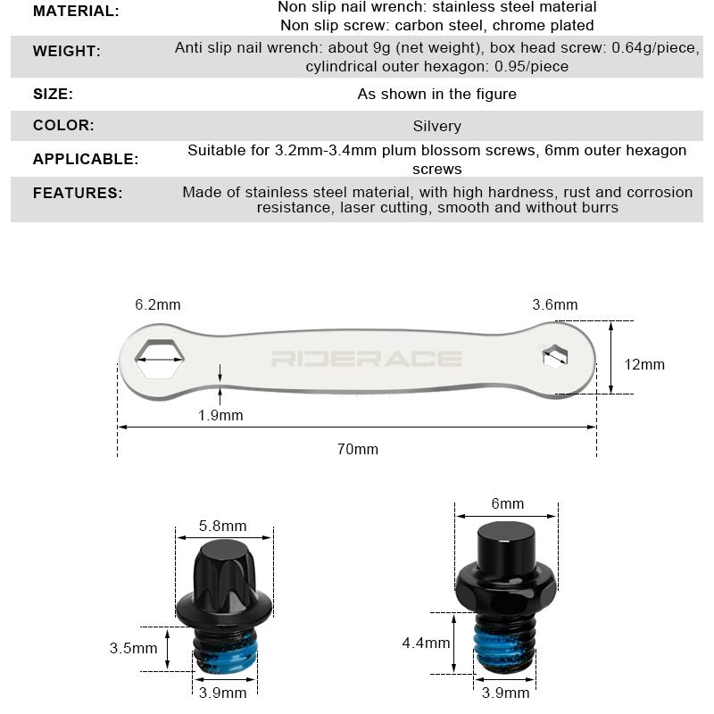 30/50 шт. противоскользящие болты для педалей велосипеда с набором гаечных ключей со смещением, набор винтов для педалей M4 из стали, шестигранные штифты для горного велосипеда, шоссейного велосипеда