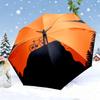 Bohemian Round Cyclist Sunset Silhouette Orange Fashion Print Umbrella