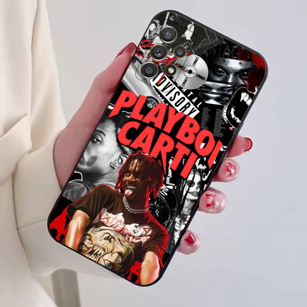 Чехол для телефона рэпера P-Playboi Carti для Samsung S25, S24, S21, S22, S23, S30, Ultra, S20, Plus, Fe, Lite, Note, 10, Черный Чехол