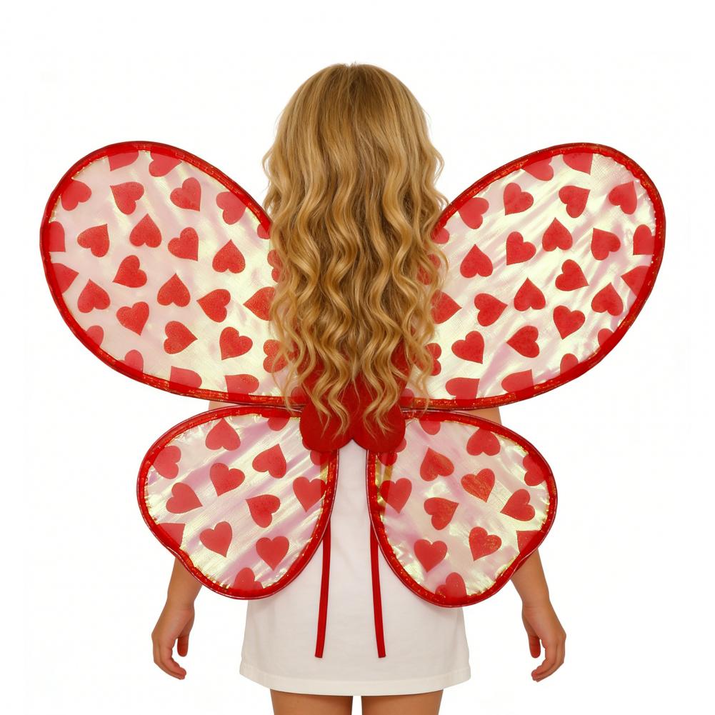 Wings Costume Butterfly Wings for Girls Organza Heart Butterfly Wings for Kids Fairy Costume Accessories Halloween Princess