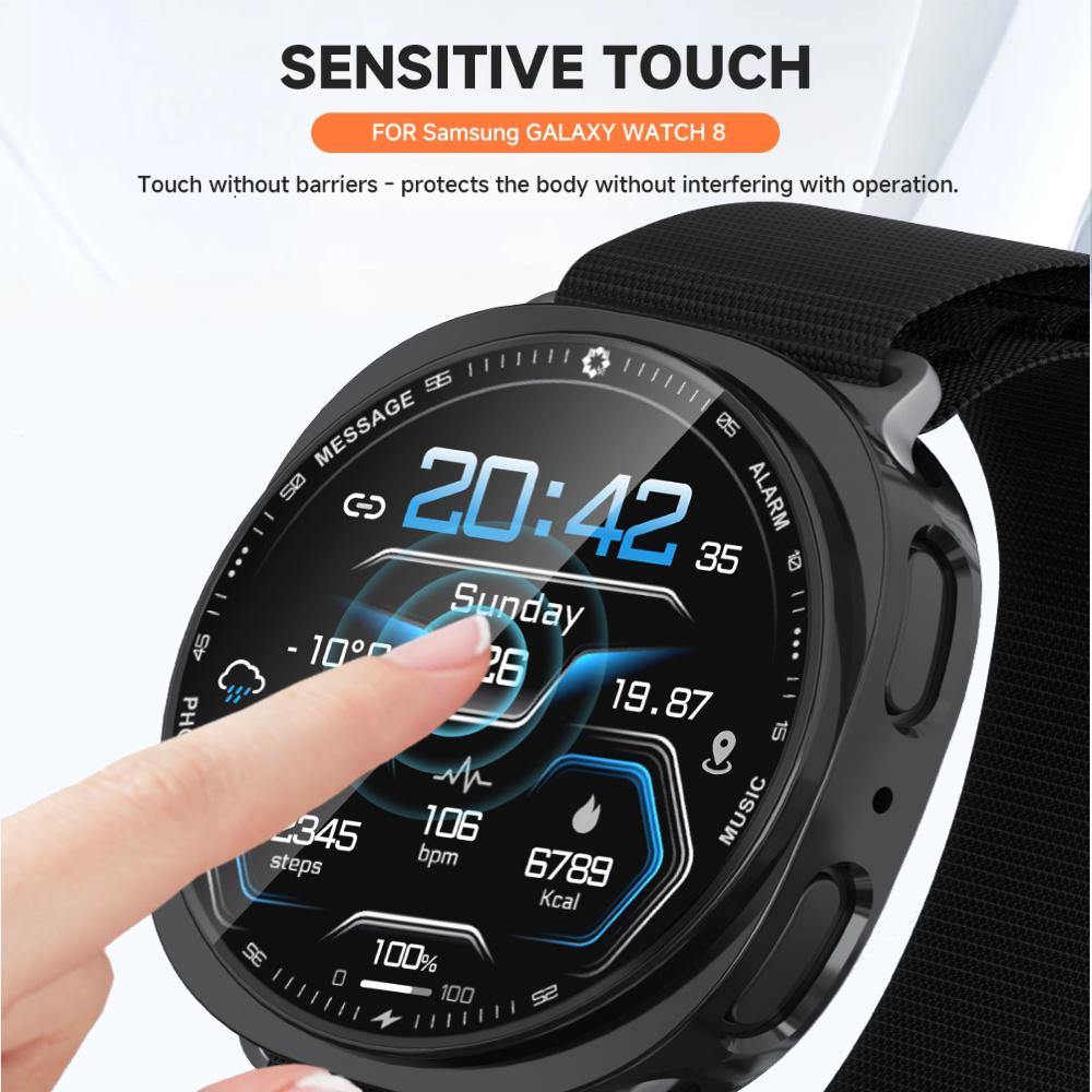 Чехол с защитой экрана для Samsung Galaxy watch 8 44 мм 40 мм Мягкий ТПУ Защитная накладка на экран Всесторонняя защитная рамка Аксессуары