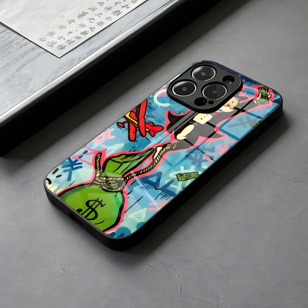 Мультяшный чехол-стекло Ричи Рич для iPhone 16 15 Подходит для 58-68 14 Pro Max 13 12 Mini 11 X XS XR 8 Plus Для Samsung S 2
