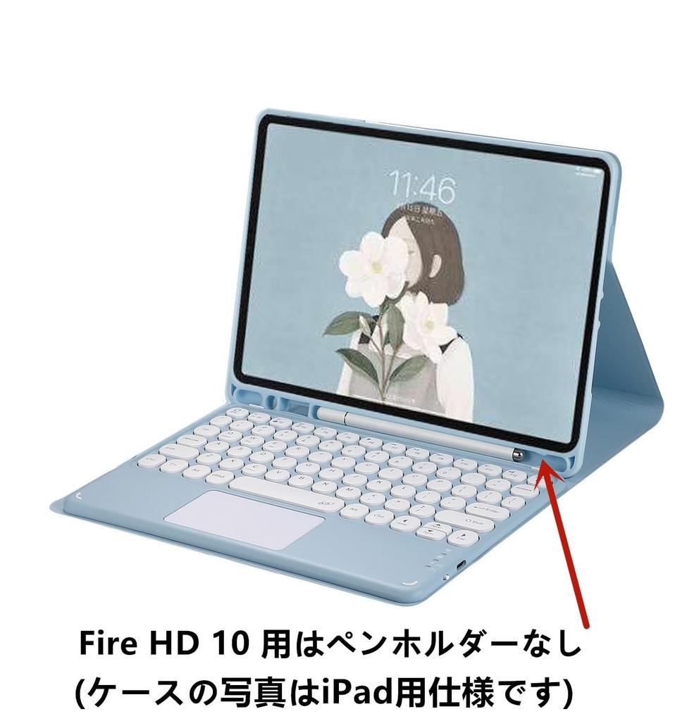 Fire HD 10 2023 Keyboard Case with Touchpad Cute Round Keys Fire HD 10 2023 13th Generation Inch Tablet Cover with Keyboard Trackpad Mouse 10.1