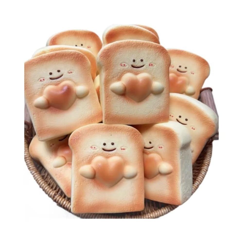 Super Wet Texture Stress Relief Toy Love Toast Design Slow Rebound Toy Fidget Toy For Adult