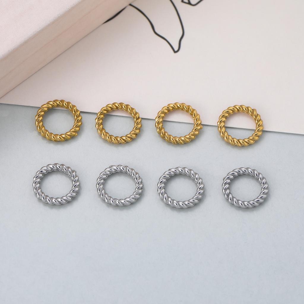 10pcs Stainless Steel 6 8 10mm Twist Rope Circle Connector Closed Jump Rings Split Ring Thick for DIY Jewelry Making Supplies