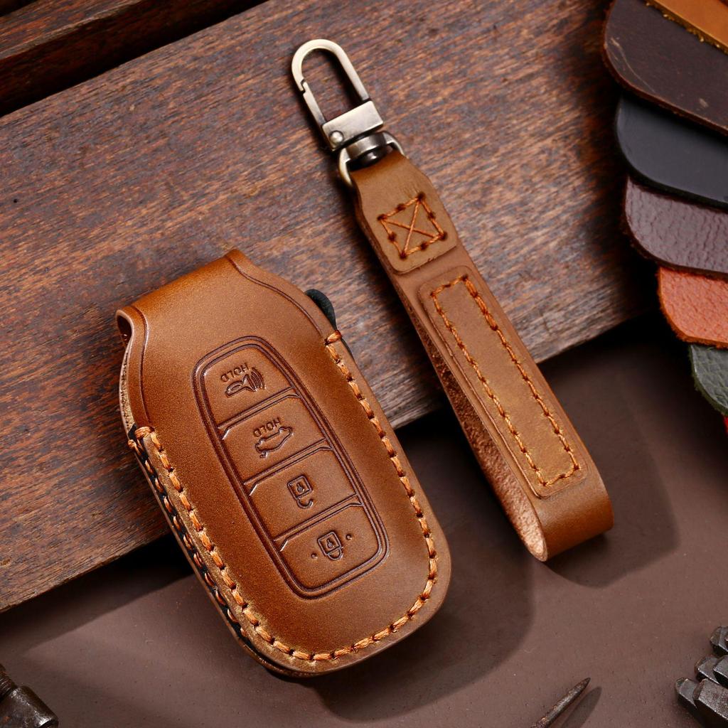 Leather Car Key Cover for Hyundai Fiesta - Cross-Border Hot-Selling Accessory
