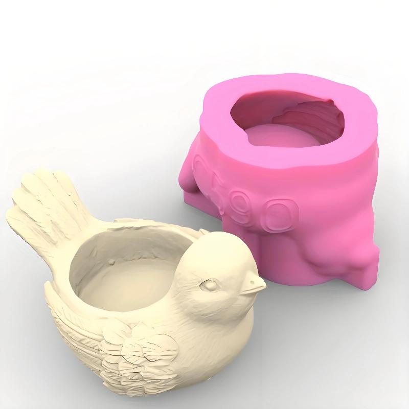 Silicone Bird-shaped Molds Suitable For Crafting Candle Holders Animal Soap Bird Crafts Gypsum Resin Cement Casting Mold DIY