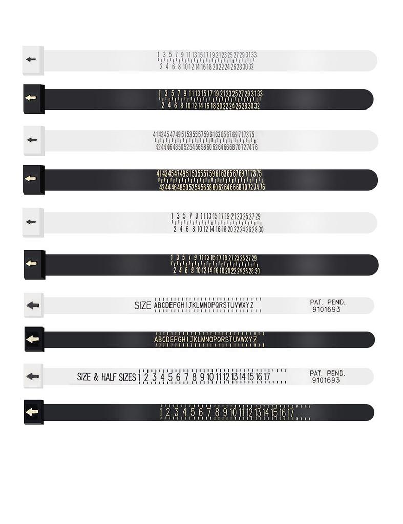 Великобритания/США/ЕС/Гонконг/Япония Кольцемер Измерение размера окружности пальца Измерительная лента Многоразовый калибр размера пальца Инструмент для определения размера ювелирных изделий