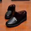 Winter Cotton Shoes, Middle-aged and Elderly Women's Shoes, Flat-bottomed Plus Velvet Warm Leather Shoes for The Elderly, Soft-soled and Non-slip