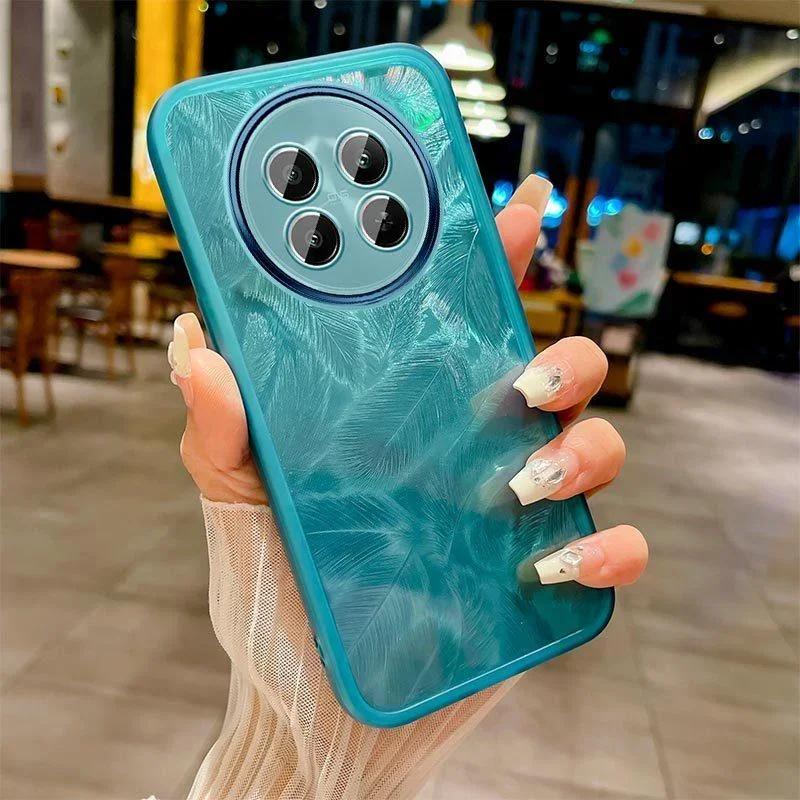 For Honor 200 Smart 5G 200 Lite Luxury Feather Glitter Soft Silicone Case for Honor X7C 4G X9C X60pro Lens Camera Protection Film Clear Bumper