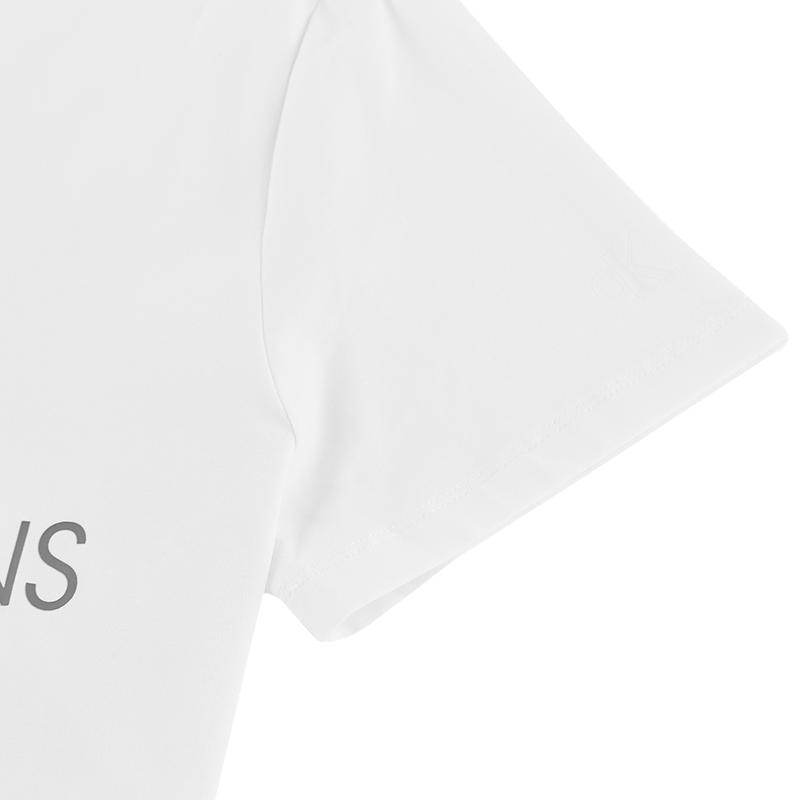 Calvin Klein Укороченный топ с короткими рукавами и дышащим принтом унисекс, белый J314764YAF