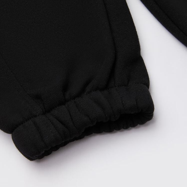 Kids' New Balance Knitted Sweatpants Brand Embroidery Logo Cuffed Thermal 4LF43102-BK