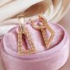 Kinel Geometric Triangle Dangle Earrings For Women Rose Gold Color Vintage Earring