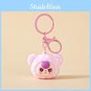 Cute Baby Three Cartoon Pile Coating Panda Head Pendant Keychain For Gift