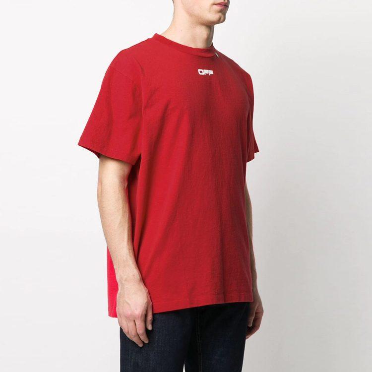 OFF WHITE Мужские футболки с круглым вырезом Умеренный прямой крой OMAA038S201850042088
