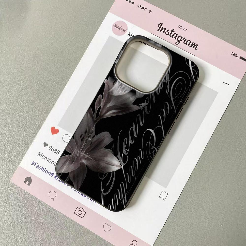 Чехол для телефона с узором из цветов темной лилии для IPhone 11 13 15 Pro 14 16 Plus 12 Pro Max 17Air, силиконовый мягкий прозрачный чехол-оболочка
