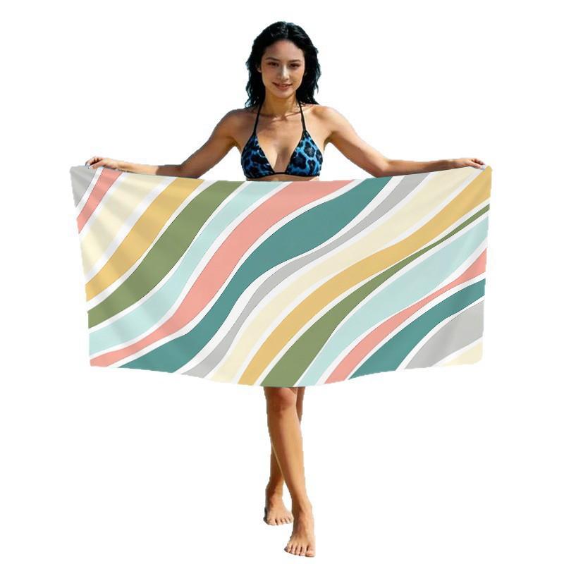Ultrafine Microfiber Beach Towel Thick Quick Dry Bath Absorbent Swim Custom Print Design Adults Kids Pool Travel
