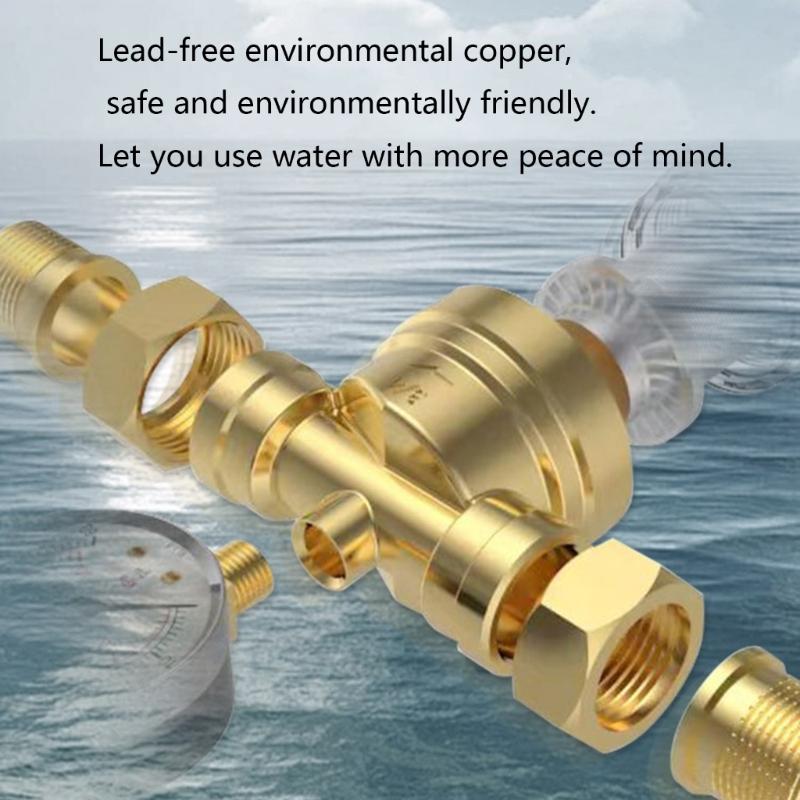 Universal 3/4inch Or 1/2inch Threaded Backwash Sediment Filter with Pressure Gauges for Whole Houses Water Systems