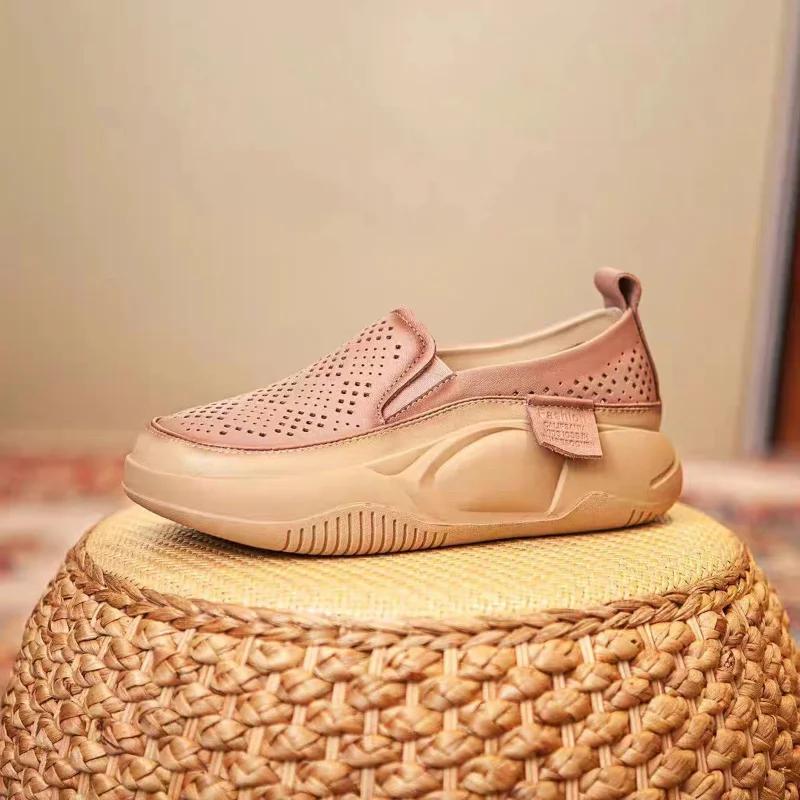 Женская обувь Летние женские туфли на плоской подошве Удобные женские туфли на мягкой подошве с толстой подошвой Slip-on Повседневные кроссовки zapatillas de mujer